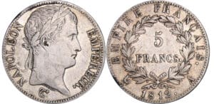 Napoléon 1er (1804-1814) - 5 francs revers empire 1812 A (Paris)