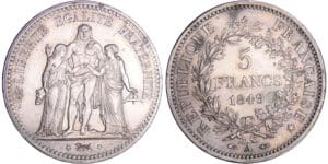 Deuxième république (1848-1852) - 5 francs Hercule 1849 A (Paris)