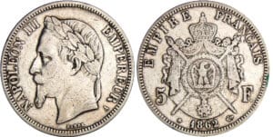 Napoléon III (1852-1870) - 5 francs tête laurée 1862 A (Paris)