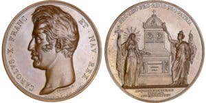 Charles X (1824-1830) - Médaille - Monument aux martyrs de Quiberon 1795 Charles X (1824-1830) - Médaille - Monument aux martyrs de Quiberon 1795