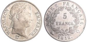 Napoléon 1er (1804-1814) - 5 francs revers empire 1812 Q (Perpignan)