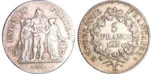 Consulat (1799-1804) - 5 francs Hercule union et force An 10 K (Bordeaux) Consulat (1799-1804) - 5 francs Hercule union et force An 10 K (Bordeaux)