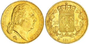 Louis XVIII (1815-1824) - 20 francs buste nu 1817 A (Paris)