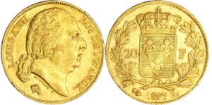 Louis XVIII (1815-1824) - 20 francs buste nu 1817 L (Bayonne) Louis XVIII (1815-1824) - 20 francs buste nu 1817 L (Bayonne)