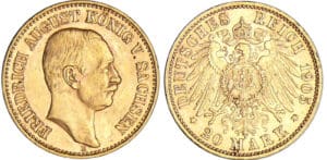 Allemagne - Saxe - Friedrich August III (1904-1918) - 20 mark 1905 E