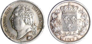 Louis XVIII (1815-1824) au buste nu - 1/2 franc 1817 A (Paris)