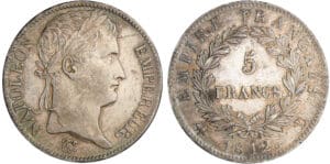 Napoléon 1er (1804-1814) - 5 francs revers empire 1812 D (Lyon)