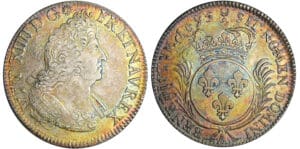 Louis XIV (1643-1715) - Ecu aux palmes - 1695 A (Paris) flan réformé