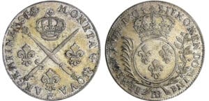 Louis XIV (1643-1715) - 33 sols de Strasbourg aux insignes et aux palmes - 1705 BB (Strasbourg)
