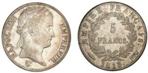 5 francs Napoléon revers Empire 1813 (Utrecht) 5 francs Napoléon revers Empire 1813 (Utrecht)