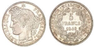 5 francs Cérès 1849 A (Paris) 5 francs Cérès 1849 A (Paris)