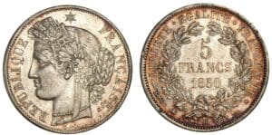 5 francs Cérès 1850 BB (Strasbourg) 5 francs Cérès 1850 BB (Strasbourg)