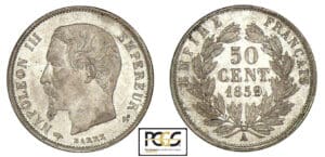 50 centimes Napoléon III tête nue 1859 A (Paris)