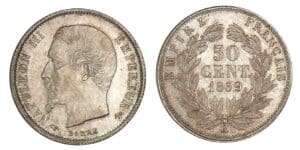 Napoléon III (1852-1870) - 50 centimes tête nue 1859 A (Paris)
