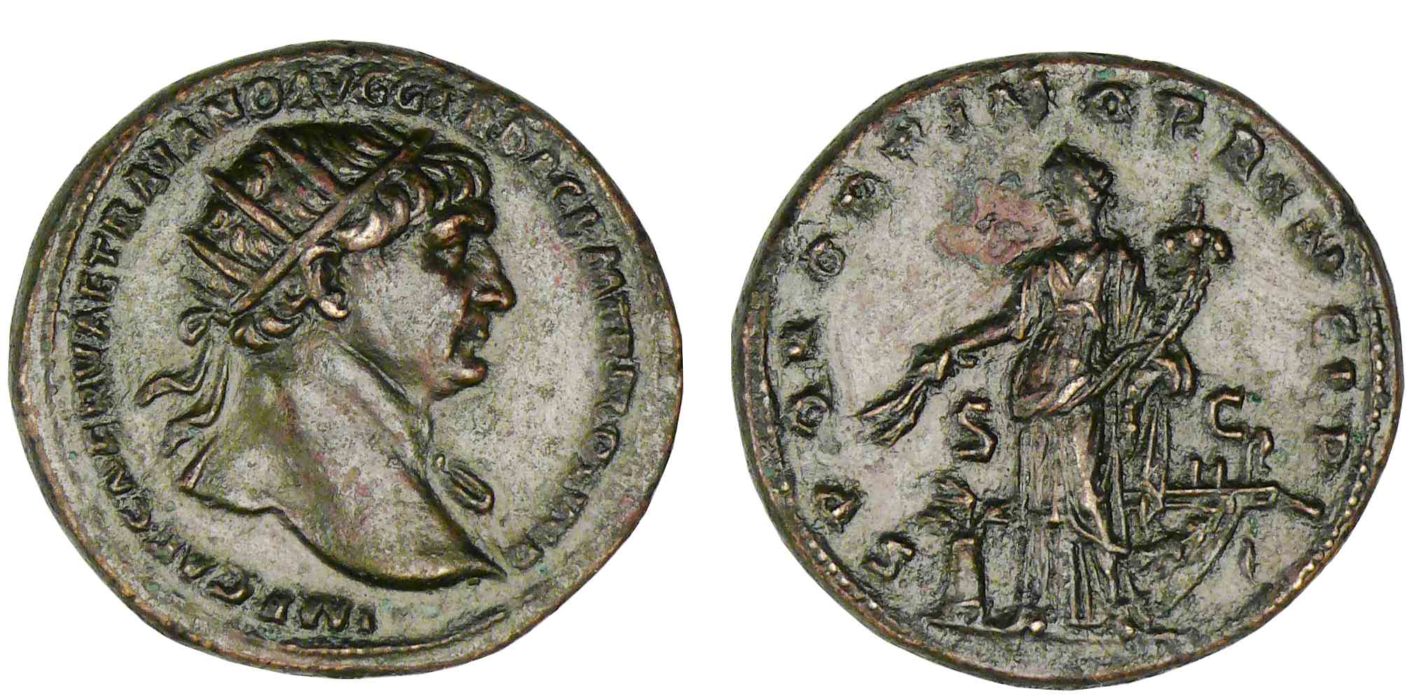 Trajan - Dupondius (107, Rome) L'Abondance Trajan - Dupondius (107, Rome) L'Abondance
