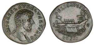 Lucius Vérus - Sesterce (163, Rome) Galère