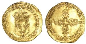 Louis XIII - Ecu d'or au soleil 1615 X (Amiens) Louis XIII - Ecu d'or au soleil 1615 X (Amiens)