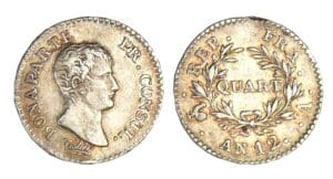 1/4 franc Bonaparte Premier Consul An 12 A (Paris) 1/4 franc Bonaparte Premier Consul An 12 A (Paris)