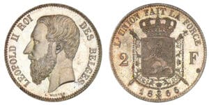 Belgique - Léopold II - 2 francs 1866 - Essai petite tête