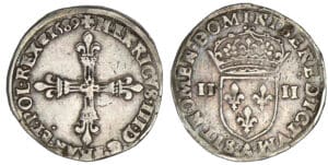 Henri III - Quart d'écu 1589 A (Paris)