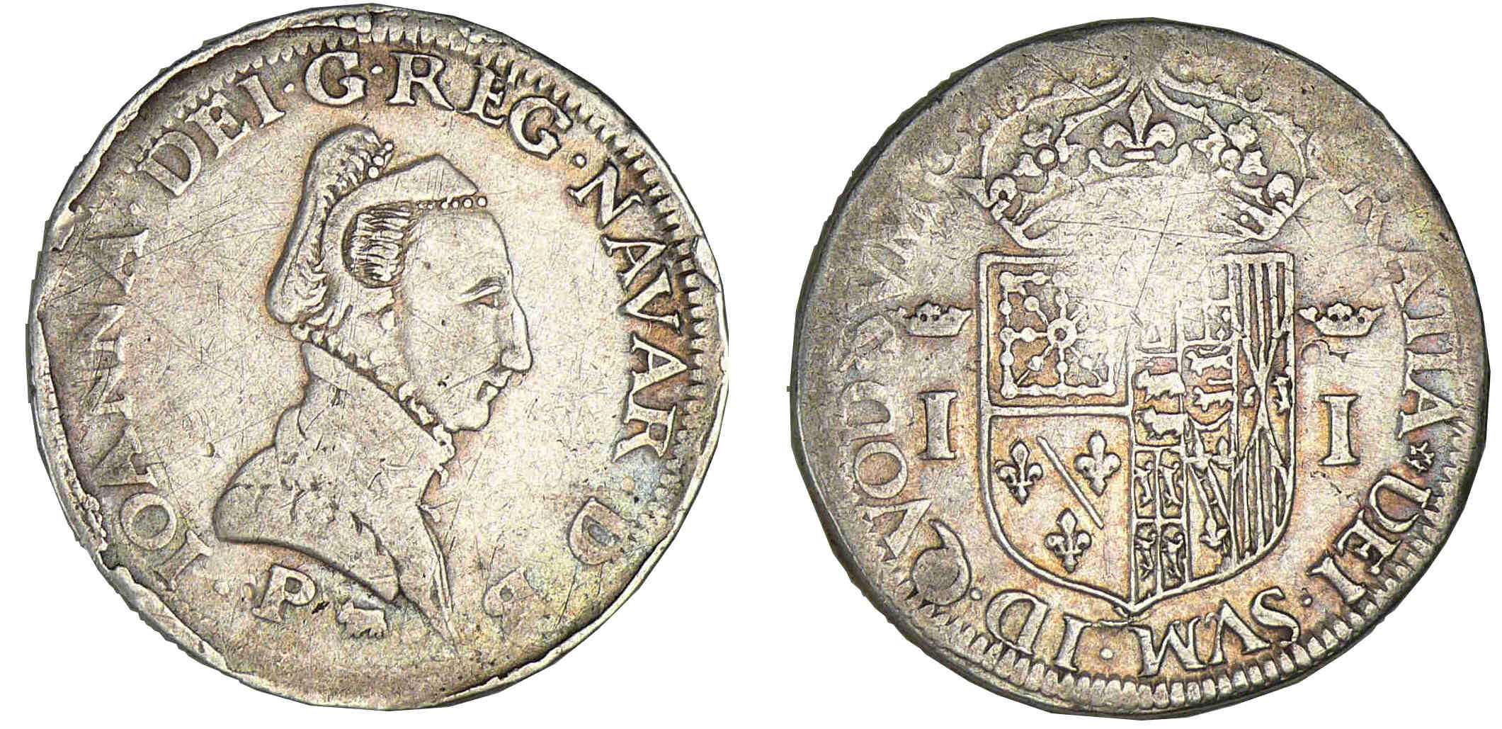 Navarre - Jeanne d'Albret - Teston 1568 (Pau) Navarre - Jeanne d'Albret - Teston 1568 (Pau)