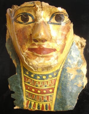 Egypte - Base époque masque de momie en toile XIe scièle av. J.-C.