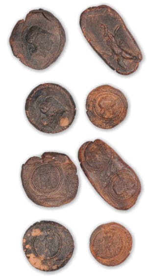 XVIII - Lot de jetons de théatre en terre cuite 