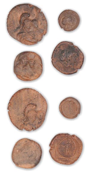 XVIII - Lot de jetons de théatre en terre cuite 