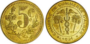 Algérie - Chambre du commerce d'Alger - 5 centimes 1921 essai