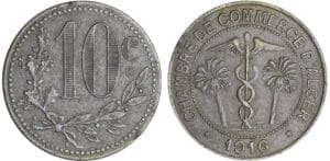 Algérie - Chambre du commerce d'Alger - 10 centimes 1916 fer
