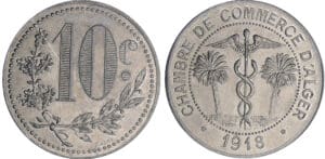 Algérie - Chambre du commerce d'Alger - 10 centimes 1918