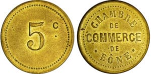 Algérie - Chambre du commerce de Bône - 5 centimes ND essai laiton
