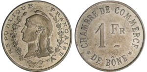 Algérie - Chambre du commerce de Bône - 1 franc ND essai maillechort