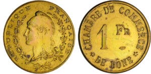 Algérie - Chambre du commerce de Bône - 1 franc ND essai laiton