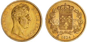Charles X (1824-1830) - 40 francs 1er type 1824 A (Paris) Charles X (1824-1830) - 40 francs 1er type 1824 A (Paris)