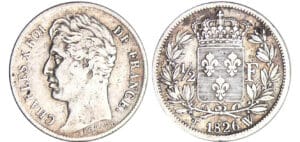 Charles X (1824-1830) - 1/2 franc 1826 W (Lille) Charles X (1824-1830) - 1/2 franc 1826 W (Lille)
