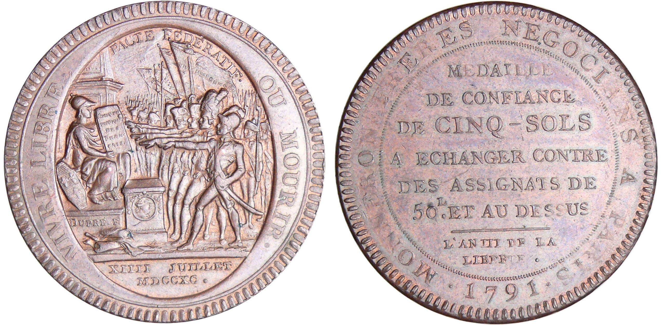 Constitution (1791-1792) - Monneron de 5 sols - 1791 AN III - date en chiffres romains Constitution (1791-1792) - Monneron de 5 sols - 1791 AN III - date en chiffres romains
