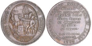 Constitution (1791-1792) - Monneron de 5 sols - 1792 - AN IV