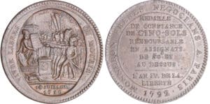 Constitution (1791-1792) - Monneron de 5 sols - 1792 - AN IV