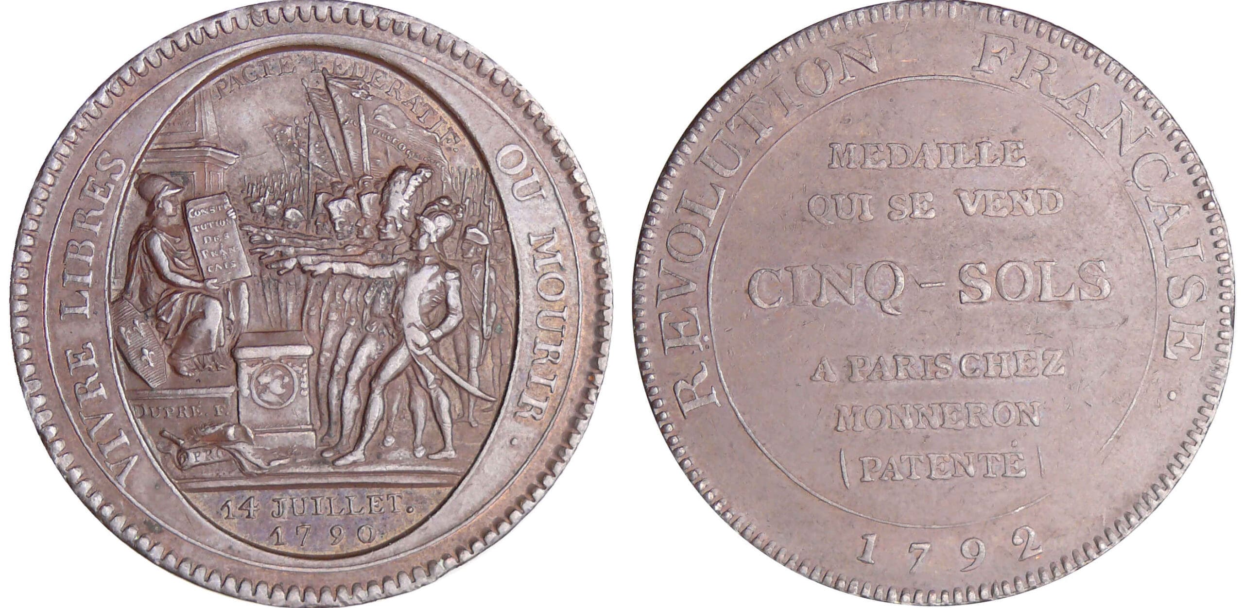 Constitution (1791-1792) - Monneron de 5 sols - 1792 Constitution (1791-1792) - Monneron de 5 sols - 1792