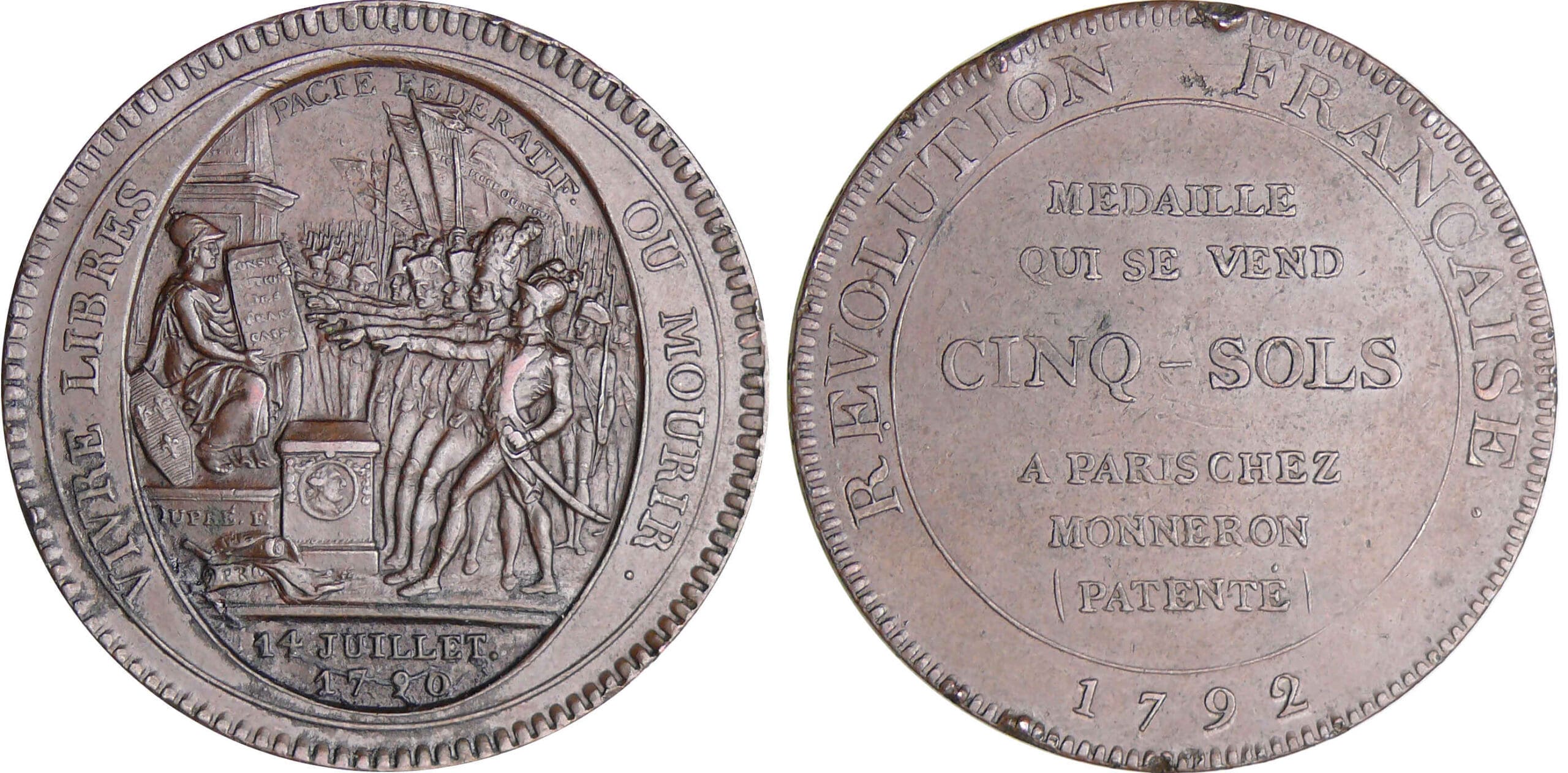 Constitution (1791-1792) - Monneron de 5 sols - 1792 Constitution (1791-1792) - Monneron de 5 sols - 1792