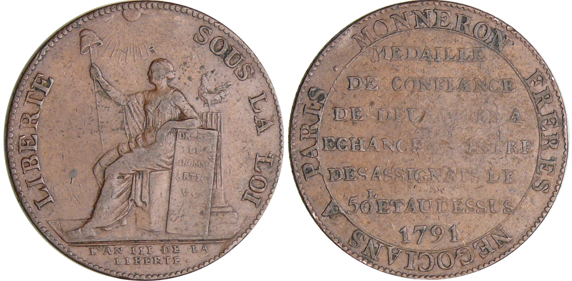 Constitution (1791-1792) - Monneron de 2 sols - 1791 Constitution (1791-1792) - Monneron de 2 sols - 1791