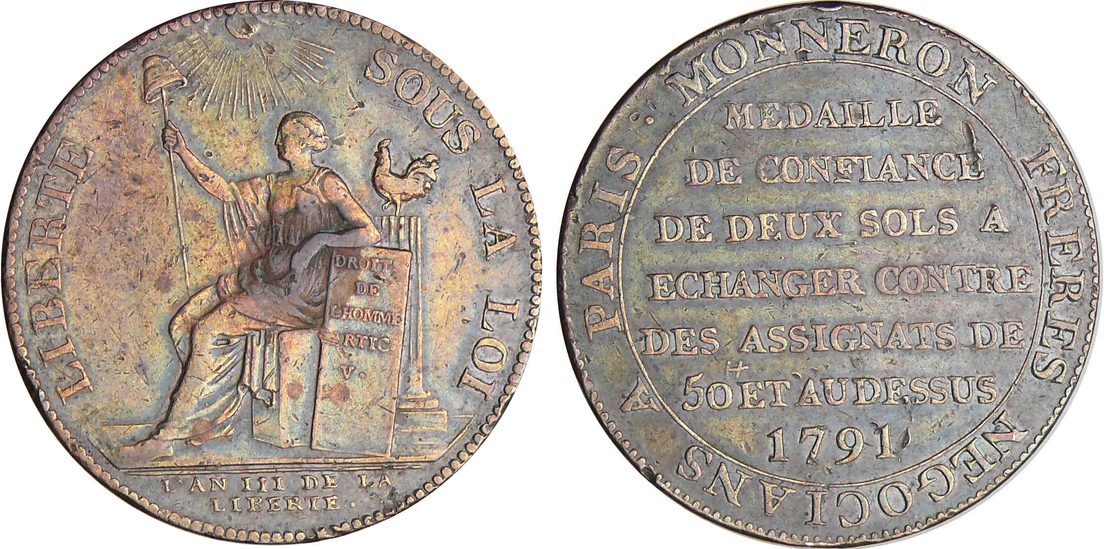 Constitution (1791-1792) - Monneron de 2 sols - 1791 Constitution (1791-1792) - Monneron de 2 sols - 1791