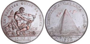Constitution (1791-1792) - Monneron de 2 sols à l'Hercule - 1792 flan bruni
