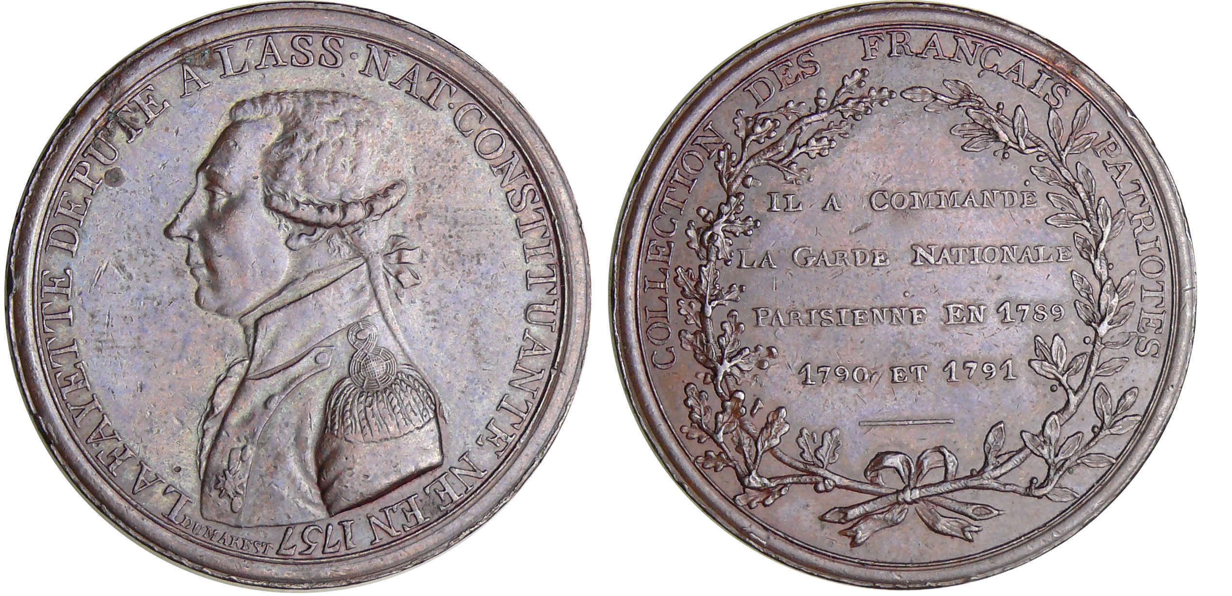 Constitution (1791-1792) - Médaille à l’effigie de La Fayette Constitution (1791-1792) - Médaille à l’effigie de La Fayette