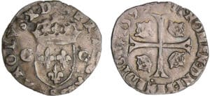 Charles X (1589-1590) - Douzain aux 2 C - 1er type - 159- P (Dijon)
