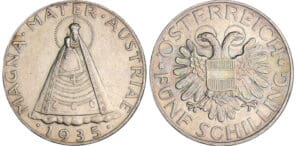 Autriche - 5 schilling 1936
