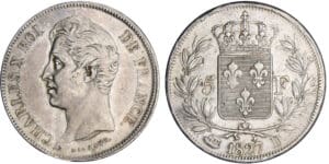 Charles X (1824-1830) - 5 francs 2ème type 1827 D (Lyon) Charles X (1824-1830) - 5 francs 2ème type 1827 D (Lyon)
