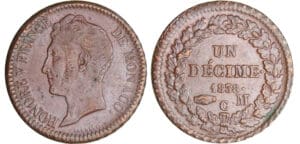 Monaco - Honoré V (1819-1841) - Un décime 1838 MC