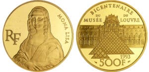 Bi-centenaire du Louvre - Mona Lisa - 500 francs 1993 or Bi-centenaire du Louvre - Mona Lisa - 500 francs 1993 or
